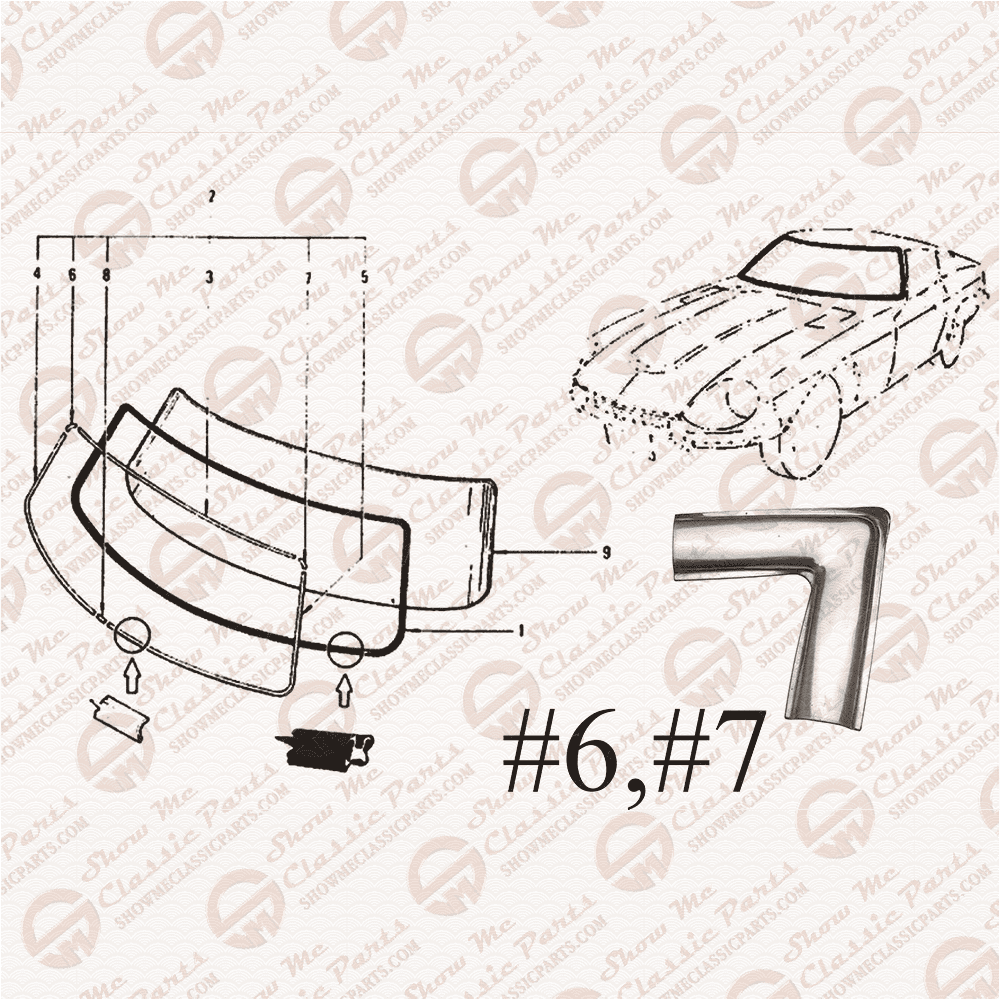1970-1978 Datsun 240z 260z 280z windshield corner trim right or left side - Datsun Z Store