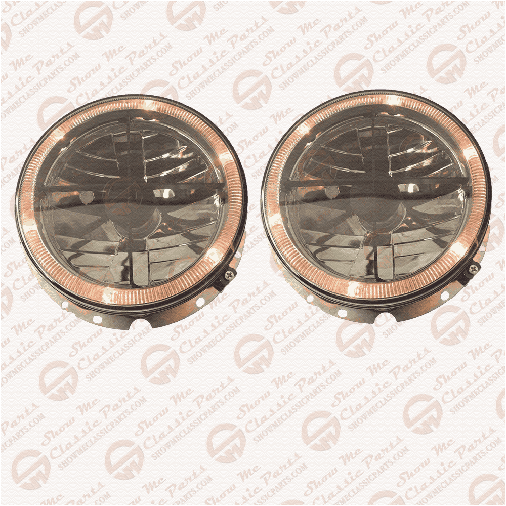 Headlight Crosshair With Halo Ring for Volkswagen T2 Bay Bus 1968-1972 OEM: HDL169SKBCHRLH